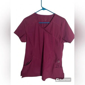 Cherokee Medium Maroon Scrub Top